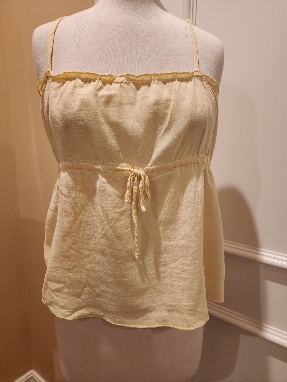 Ashley By 26 International Cream Drawstring Spaghetti Strap Camisole